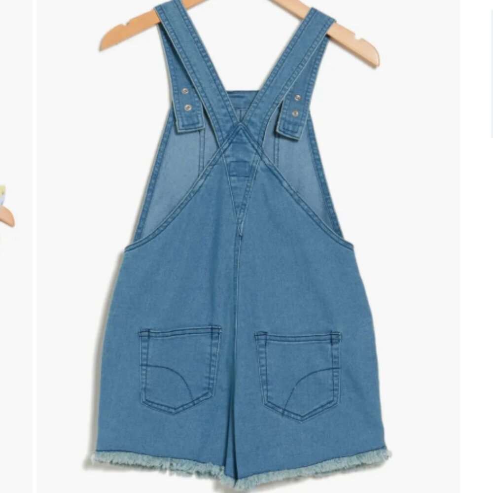 NWT Joe's Kids' Ruffle Sleeve Top & Denim Shortalls Set - Picture 2 of 2